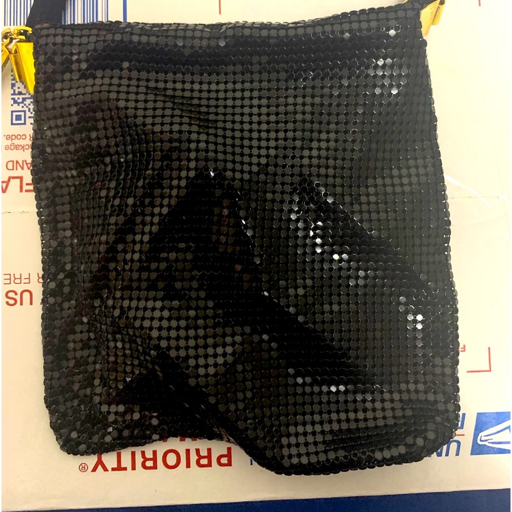 VINTAGE Whiting & David Small Black Mesh Bag